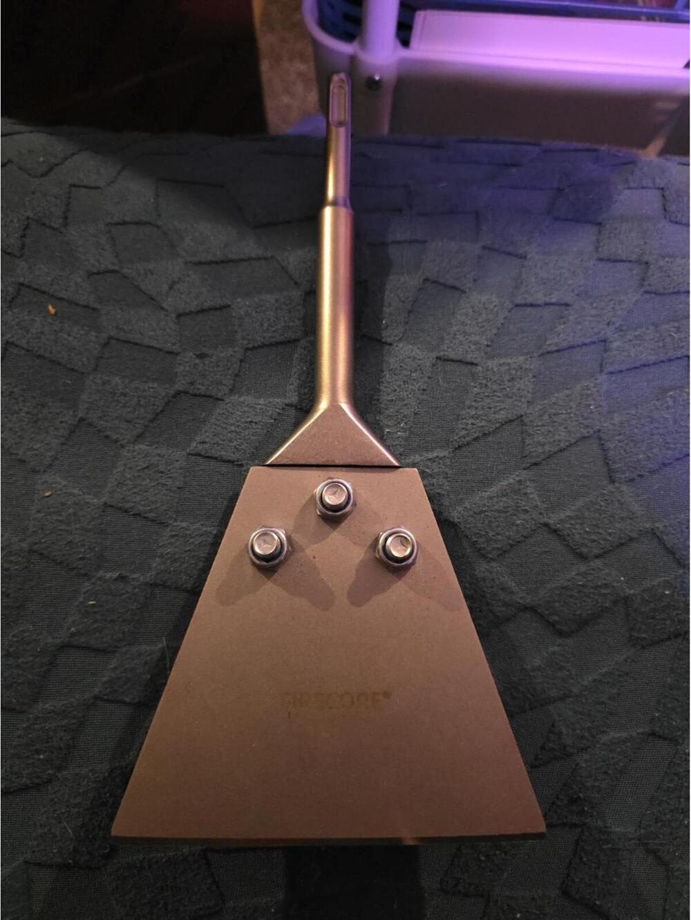 SDS Plus FireCore Floor Scraper with Spare Bolts and Locknuts, 5 Inch x 11 Inch